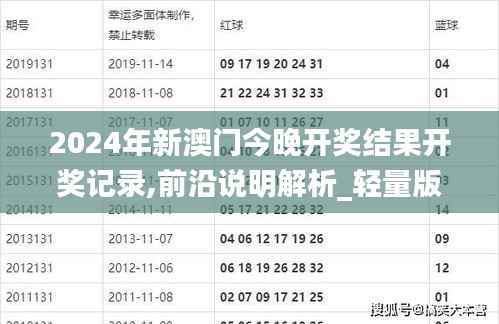 2024年新澳门今晚开奖结果开奖记录,前沿说明解析_轻量版3.710