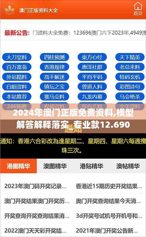 2024年澳门正版免费资料,模型解答解释落实_专业款12.690