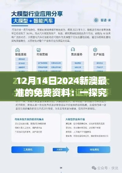 12月14日2024新澳最准的免费资料：一探究竟，市场情报免费享