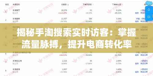揭秘手淘搜索实时访客:掌握流量脉搏,提升电商转化率